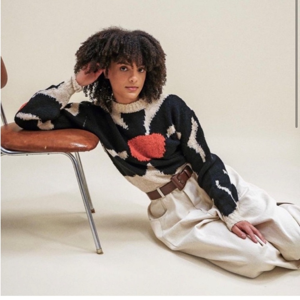 Paloma Wool Black and Cream Sweater